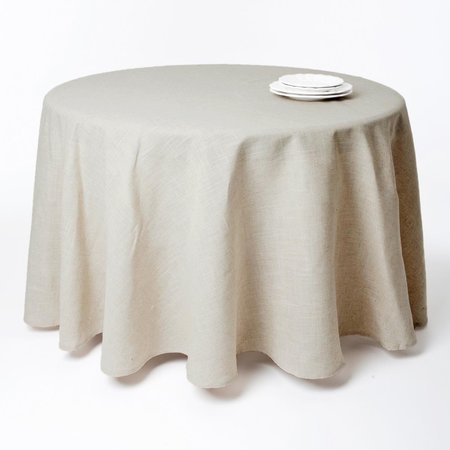 SARO LIFESTYLE SARO  108 in. Round Toscana Natural Round Tablecloth - Natural 731.N108R